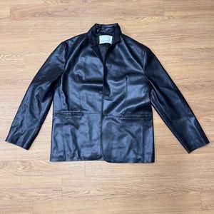 the frankie shop leather blazer